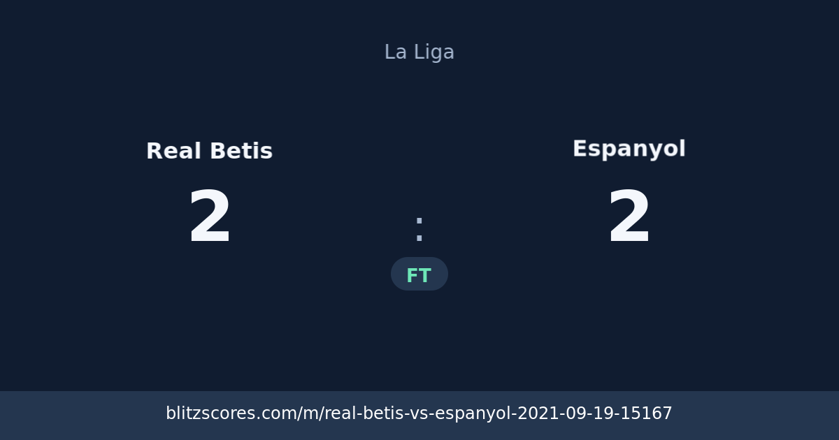 Real Betis vs Espanyol score card