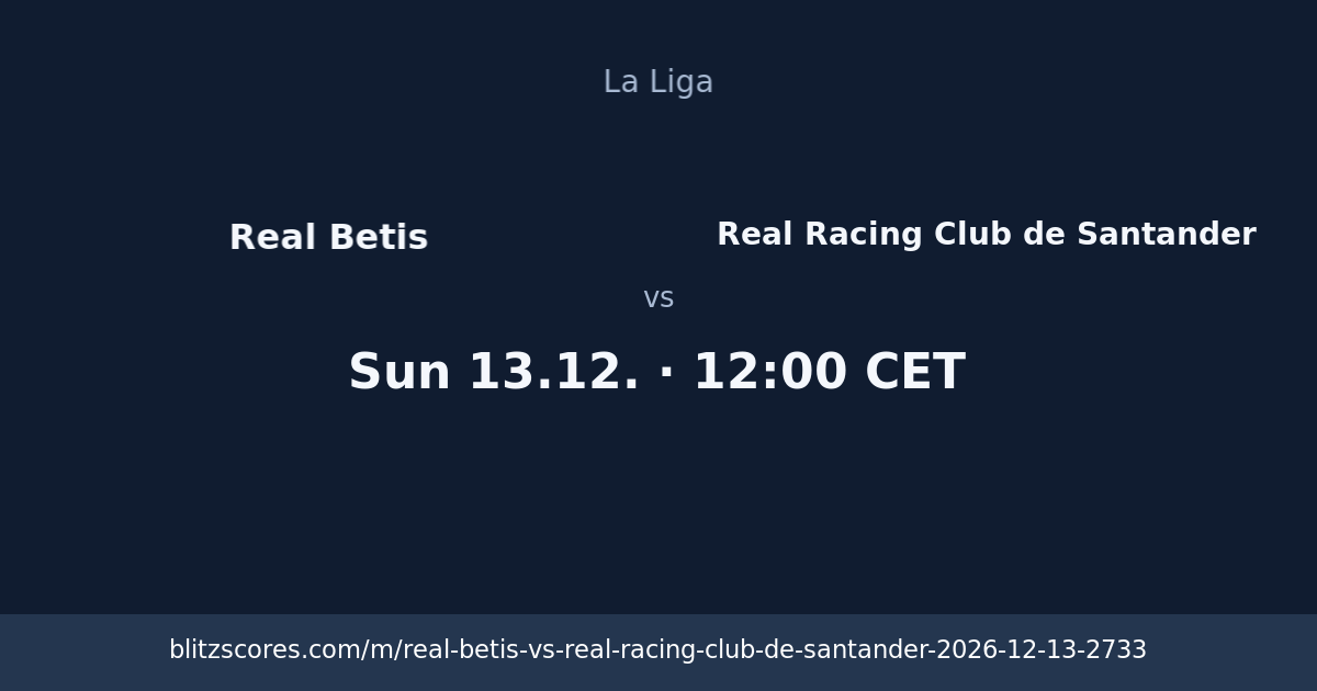 Real Betis vs Real Racing Club de Santander score card