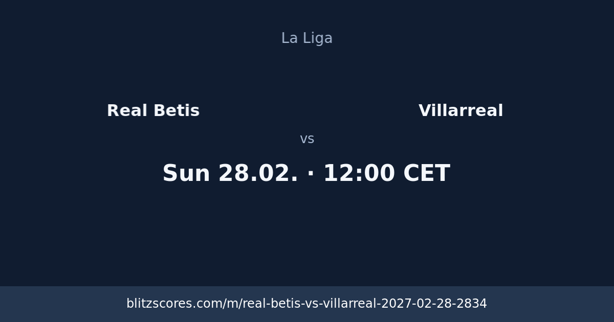 Real Betis vs Villarreal score card