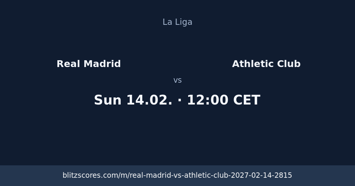Real Madrid vs Athletic Club score card