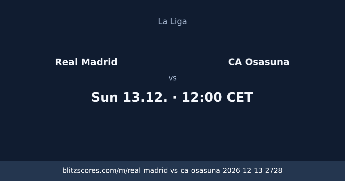 Real Madrid vs CA Osasuna score card