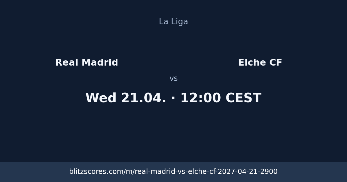 Real Madrid vs Elche CF score card