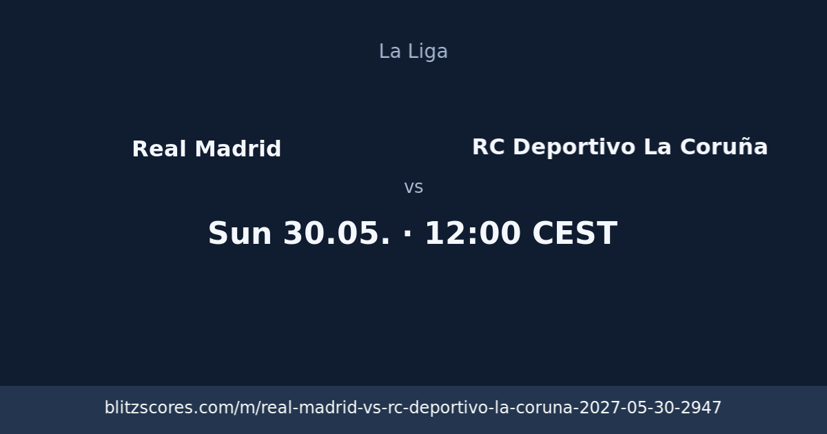 Real Madrid vs RC Deportivo La Coruña score card