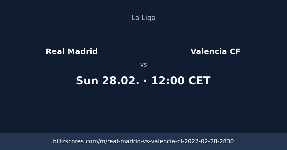 Real Madrid vs Valencia CF score card