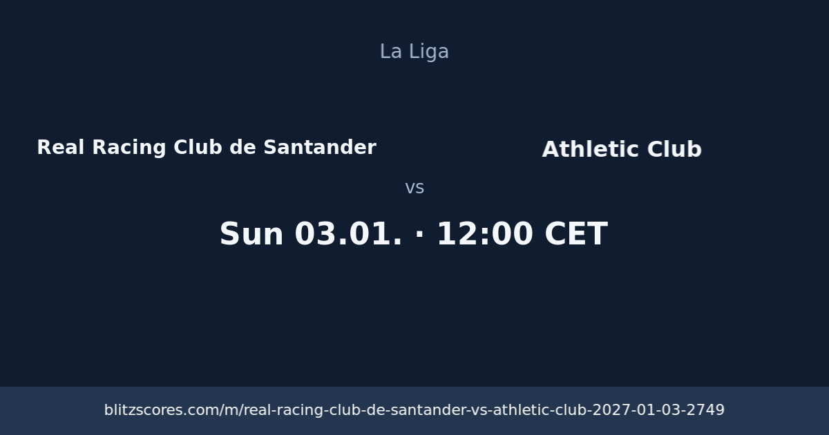 Real Racing Club de Santander vs Athletic Club score card