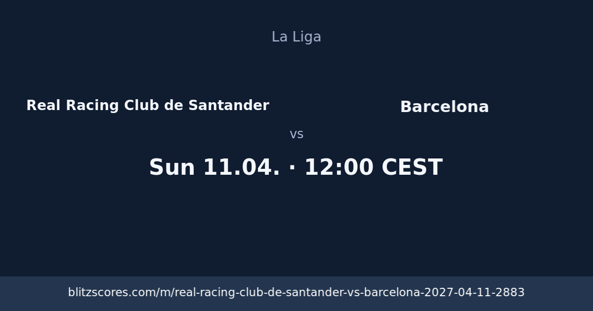 Real Racing Club de Santander vs Barcelona score card