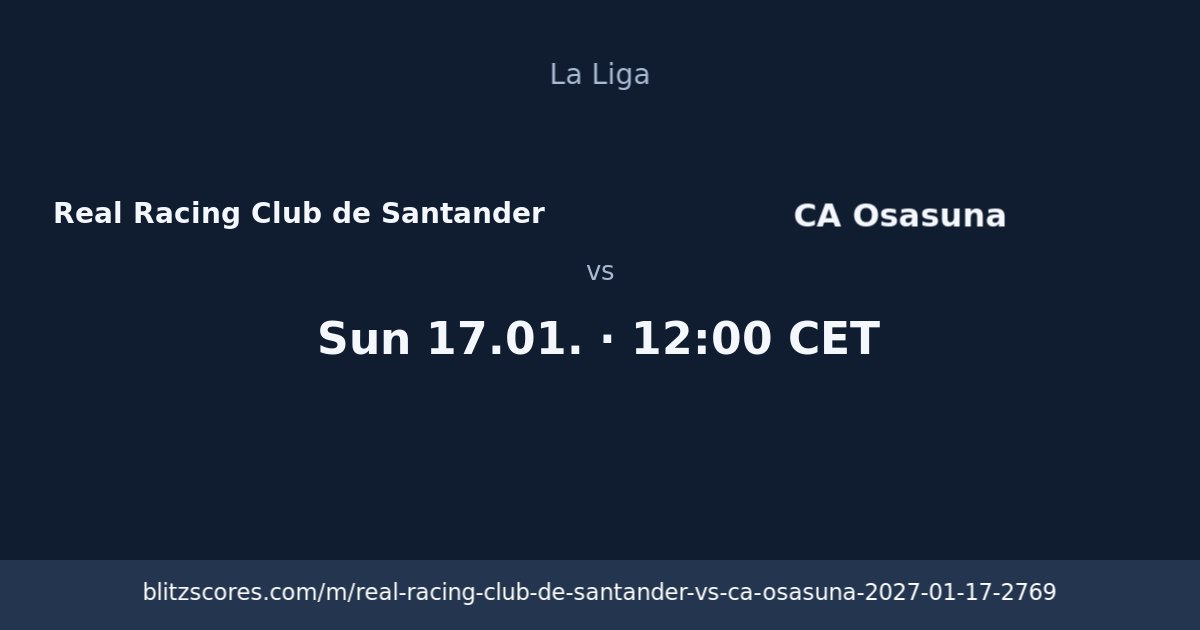 Real Racing Club de Santander vs CA Osasuna score card