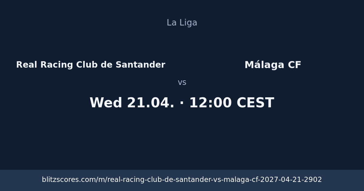 Real Racing Club de Santander vs Málaga CF score card