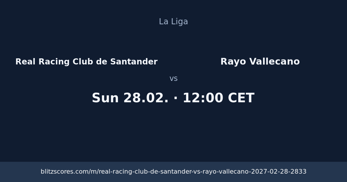 Real Racing Club de Santander vs Rayo Vallecano score card