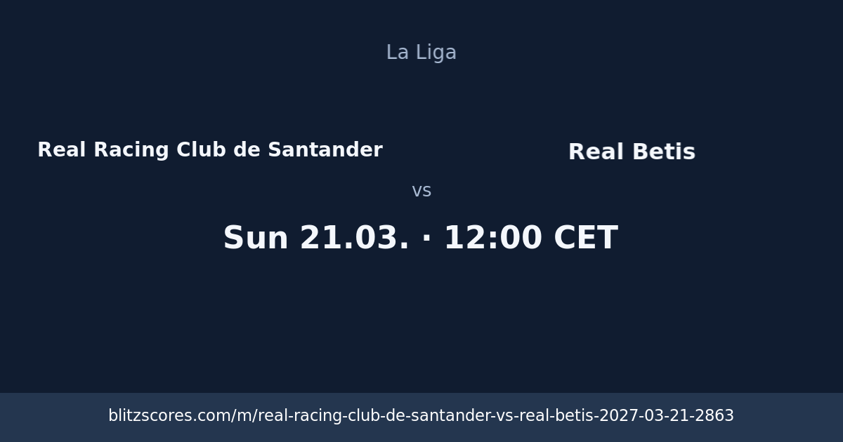 Real Racing Club de Santander vs Real Betis score card