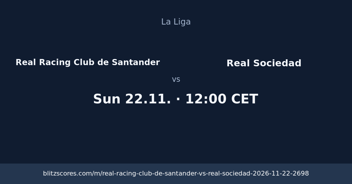 Real Racing Club de Santander vs Real Sociedad score card