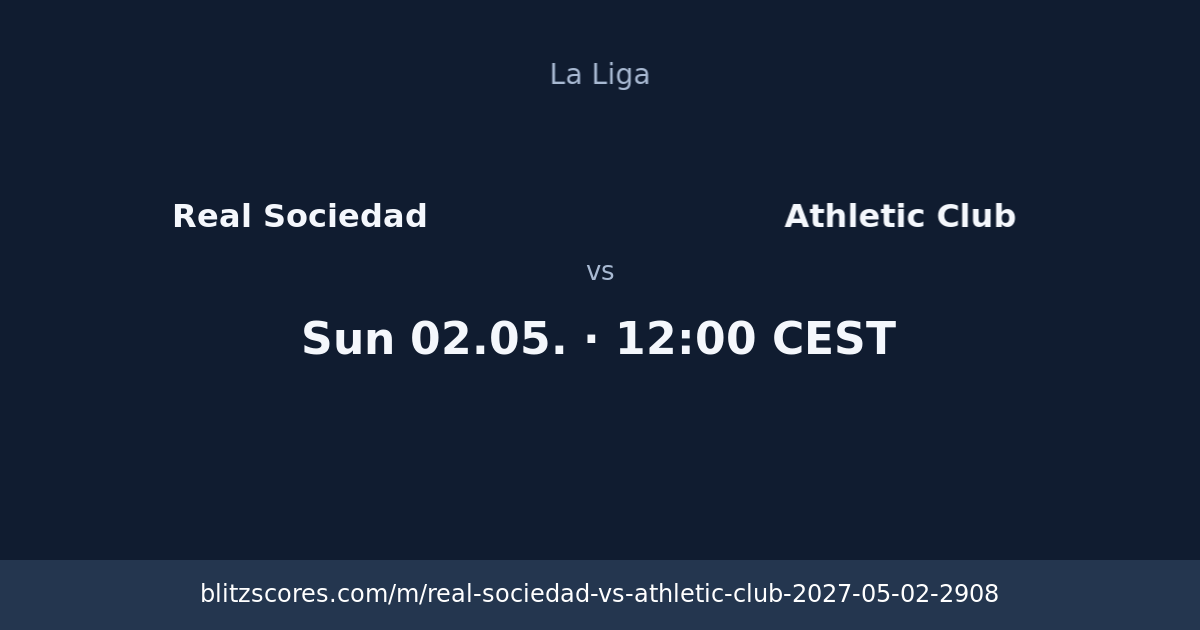Real Sociedad vs Athletic Club score card
