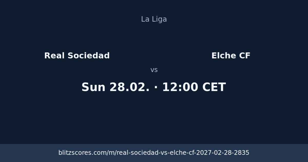Real Sociedad vs Elche CF score card