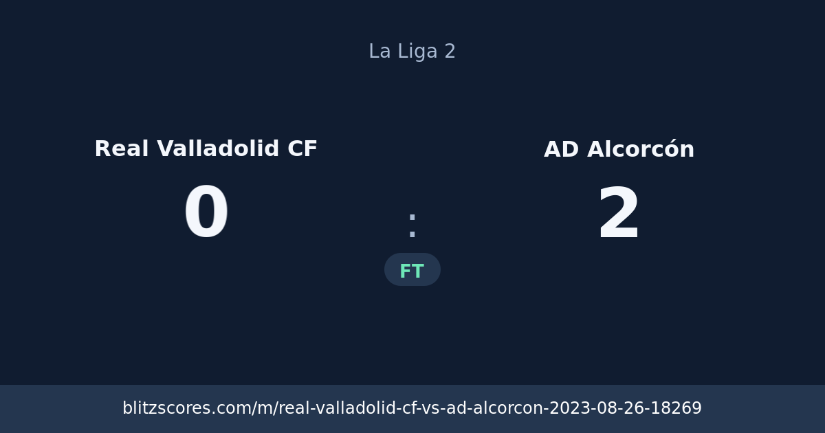Real Valladolid CF vs AD Alcorcón score card