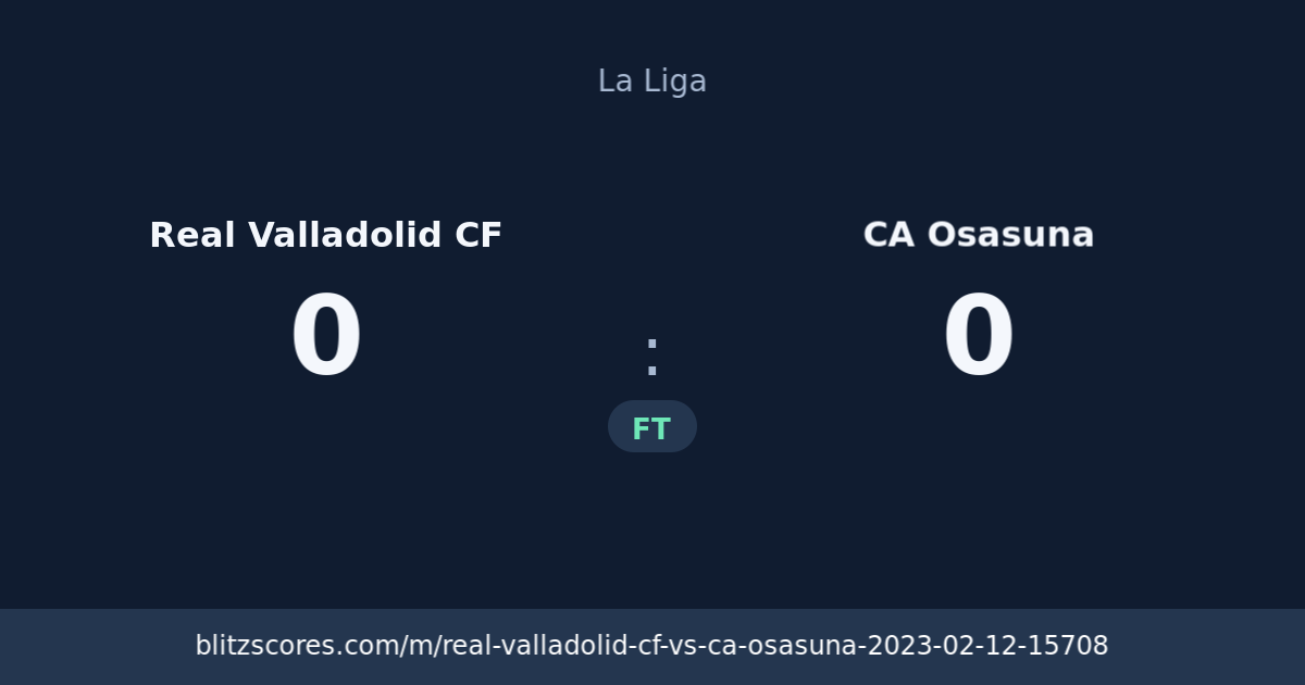Real Valladolid CF vs CA Osasuna score card