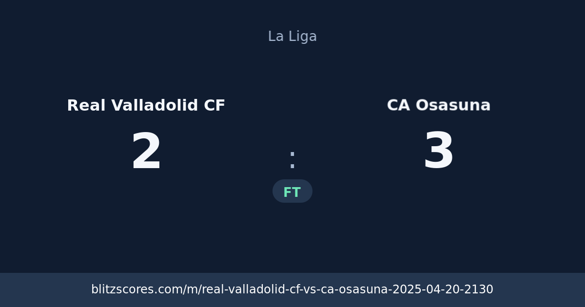 Real Valladolid CF vs CA Osasuna score card