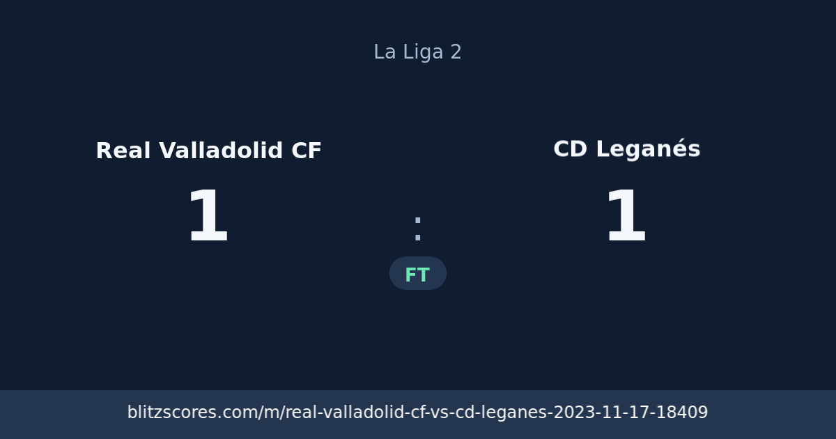 Real Valladolid CF vs CD Leganés score card