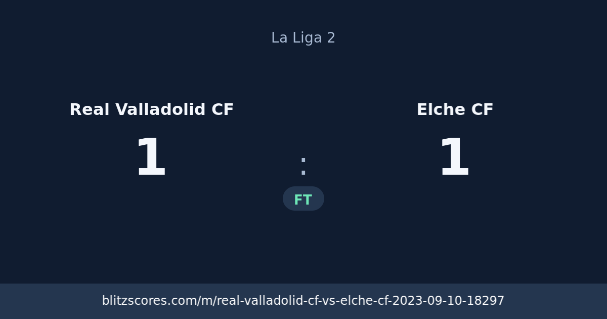 Real Valladolid CF vs Elche CF score card