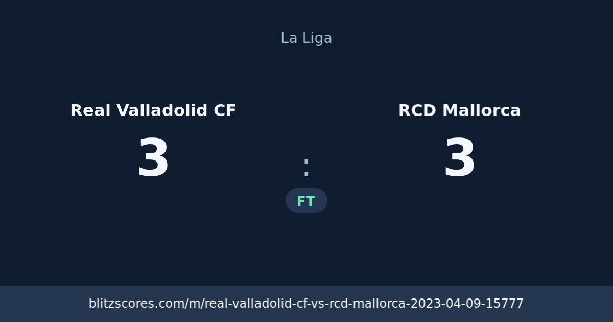 Real Valladolid CF vs RCD Mallorca score card
