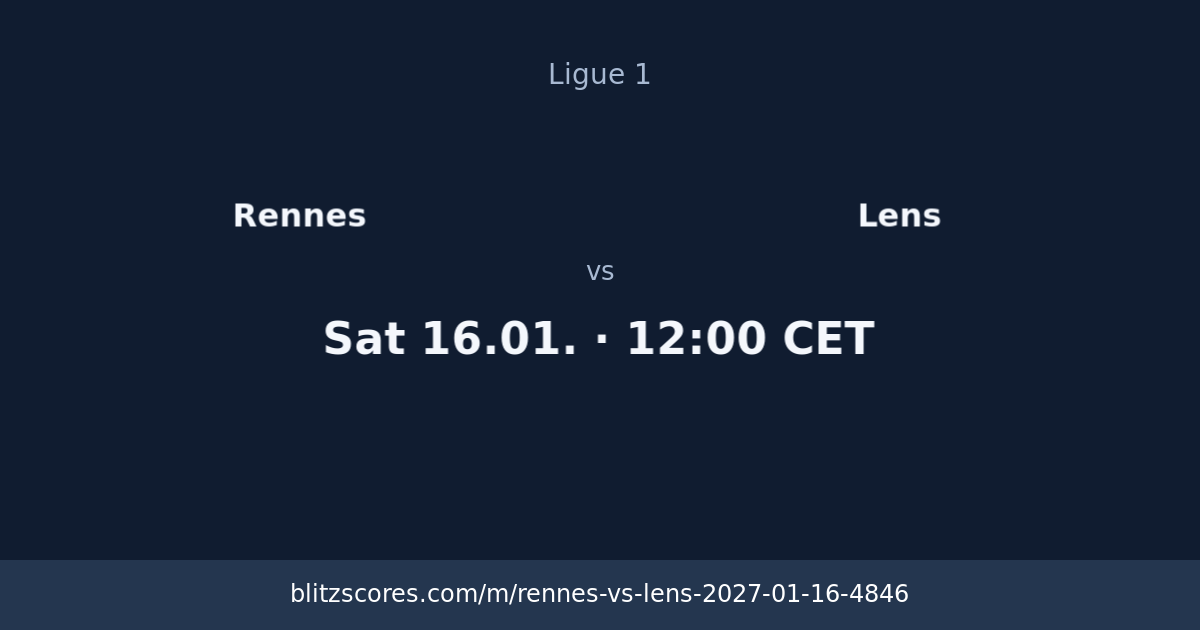 Rennes vs Lens score card