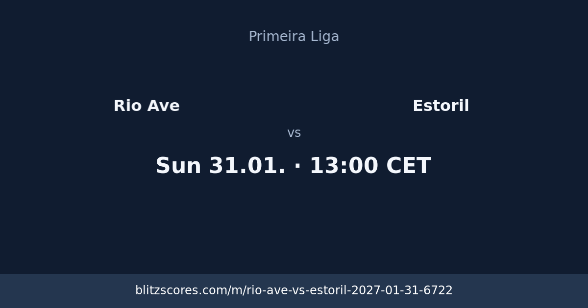 Rio Ave vs Estoril score card