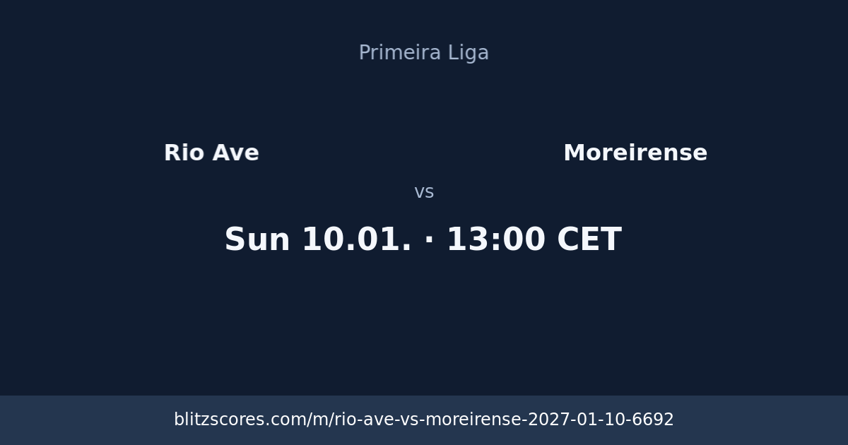 Rio Ave vs Moreirense score card