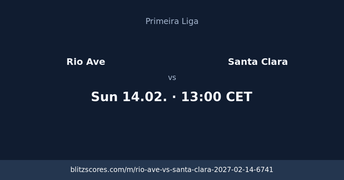Rio Ave vs Santa Clara score card