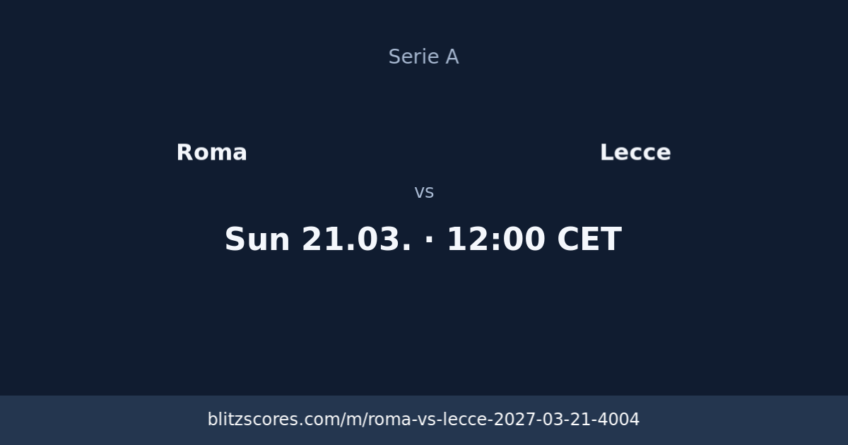 Roma vs Lecce score card