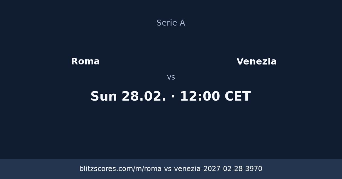 Roma vs Venezia score card