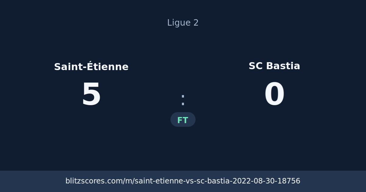 Saint-Étienne vs SC Bastia score card