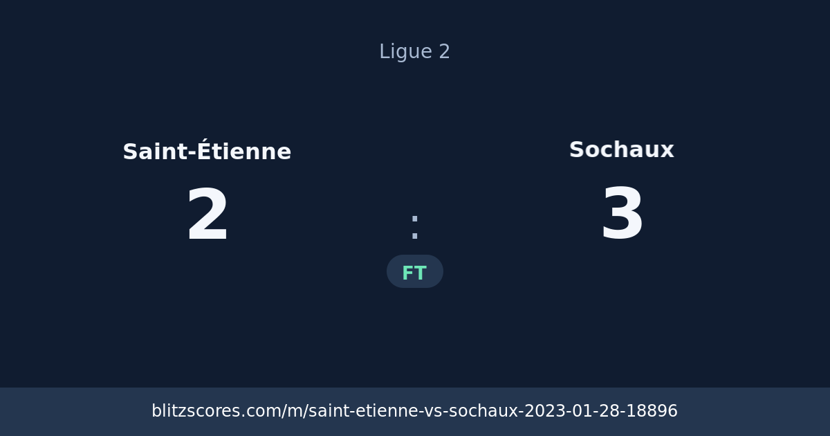 Saint-Étienne vs Sochaux score card
