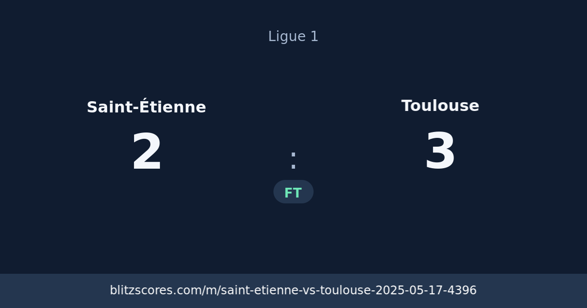 Saint-Étienne vs Toulouse score card