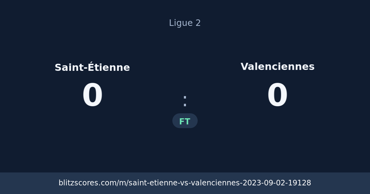 Saint-Étienne vs Valenciennes score card
