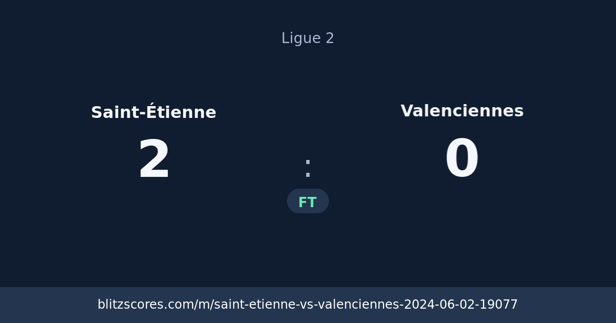 Saint-Étienne vs Valenciennes score card