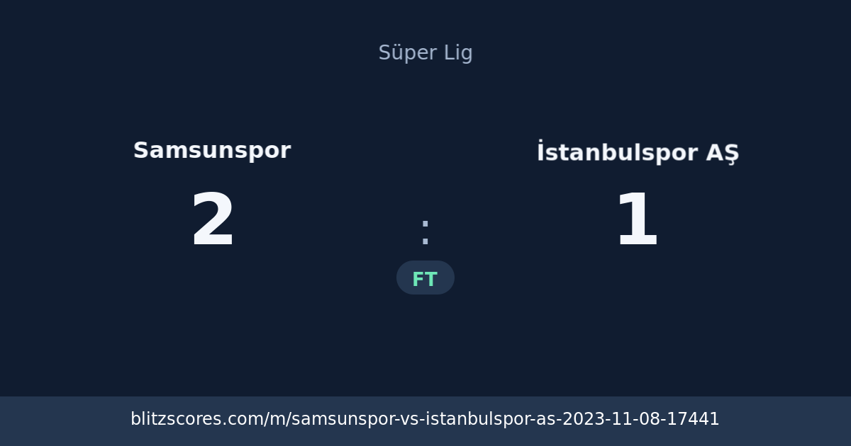 Samsunspor vs İstanbulspor AŞ score card