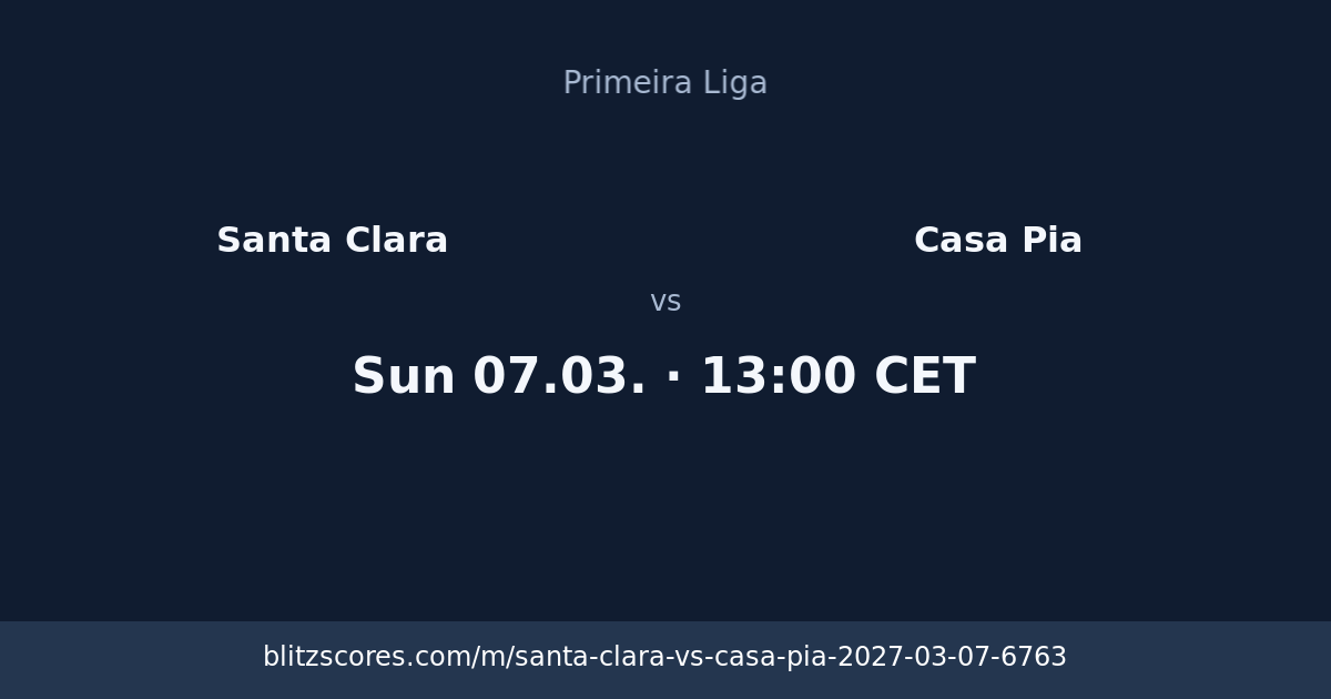 Santa Clara vs Casa Pia score card