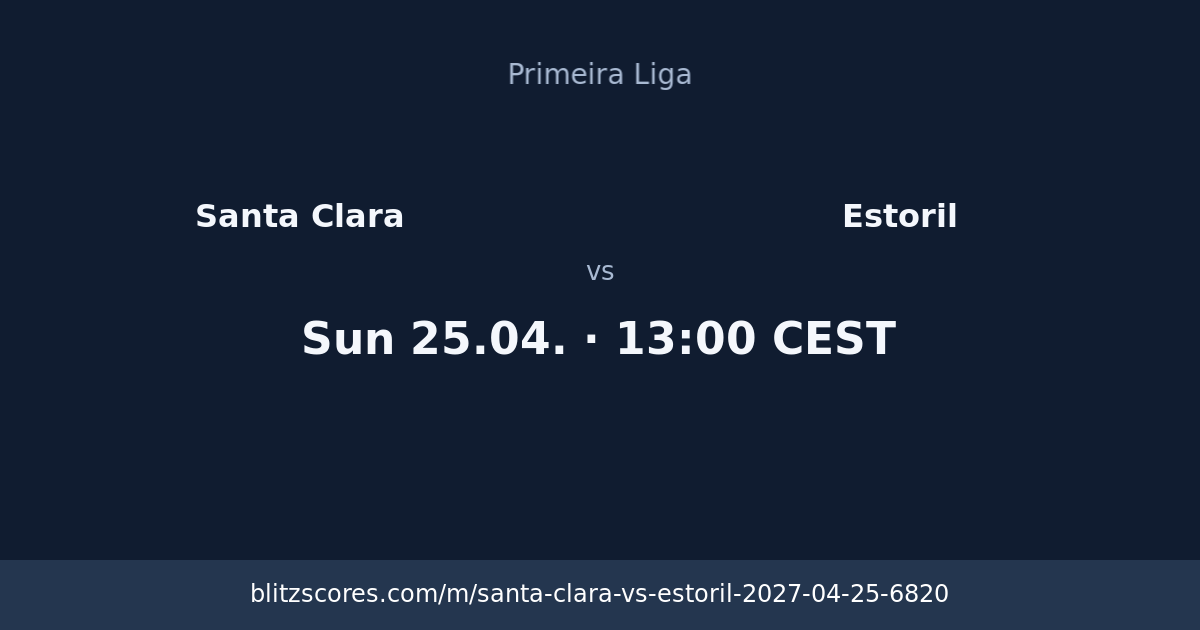Santa Clara vs Estoril score card