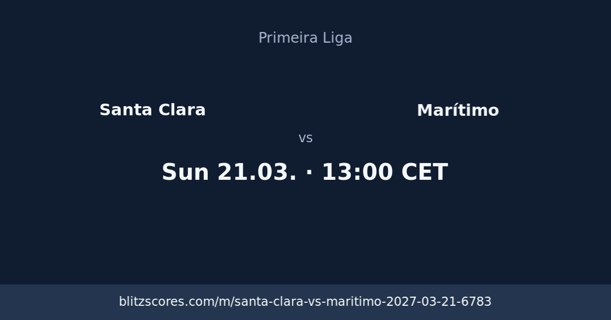 Santa Clara vs Marítimo score card