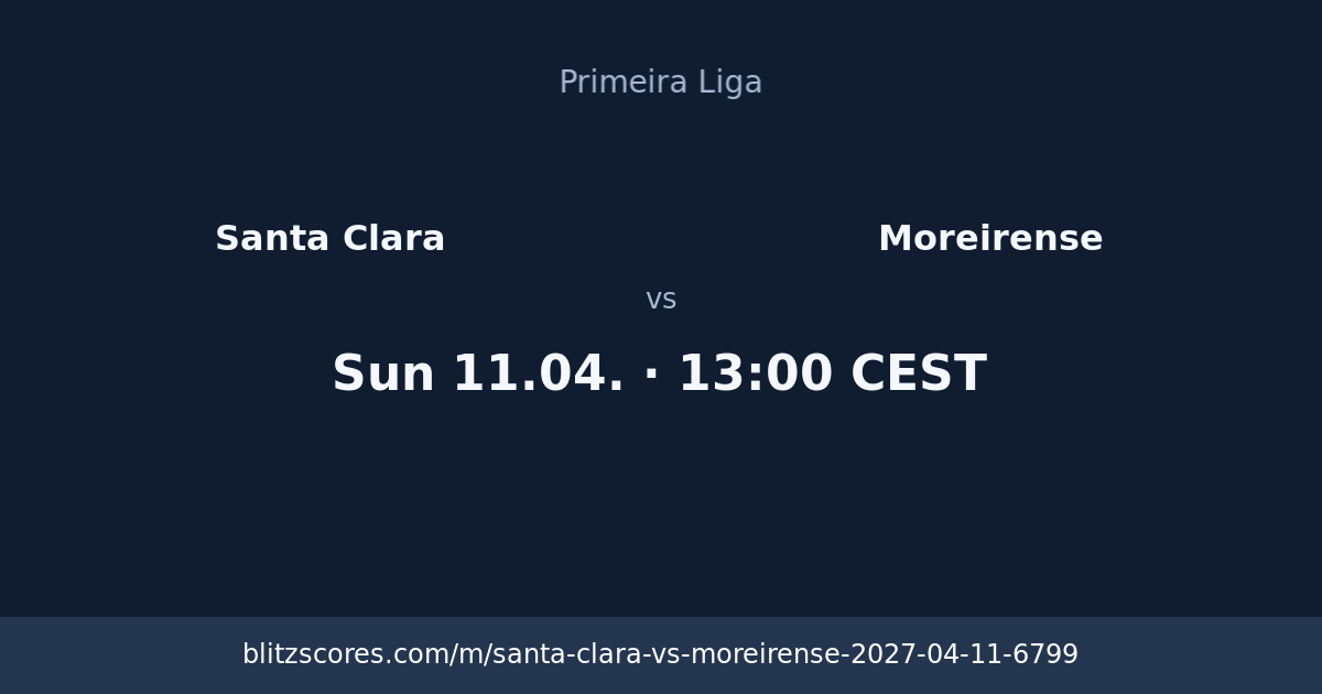Santa Clara vs Moreirense score card