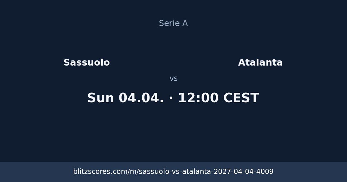 Sassuolo vs Atalanta score card