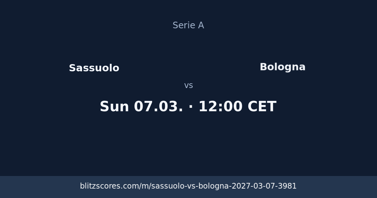 Sassuolo vs Bologna score card