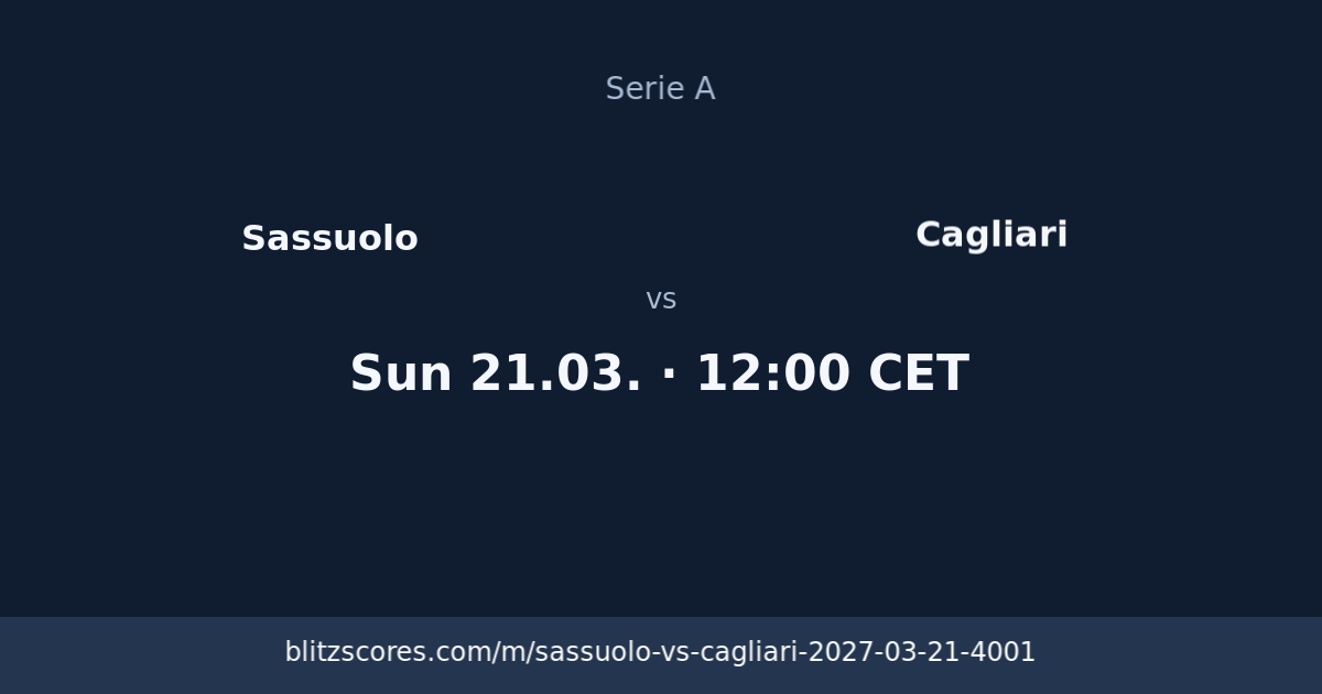 Sassuolo vs Cagliari score card