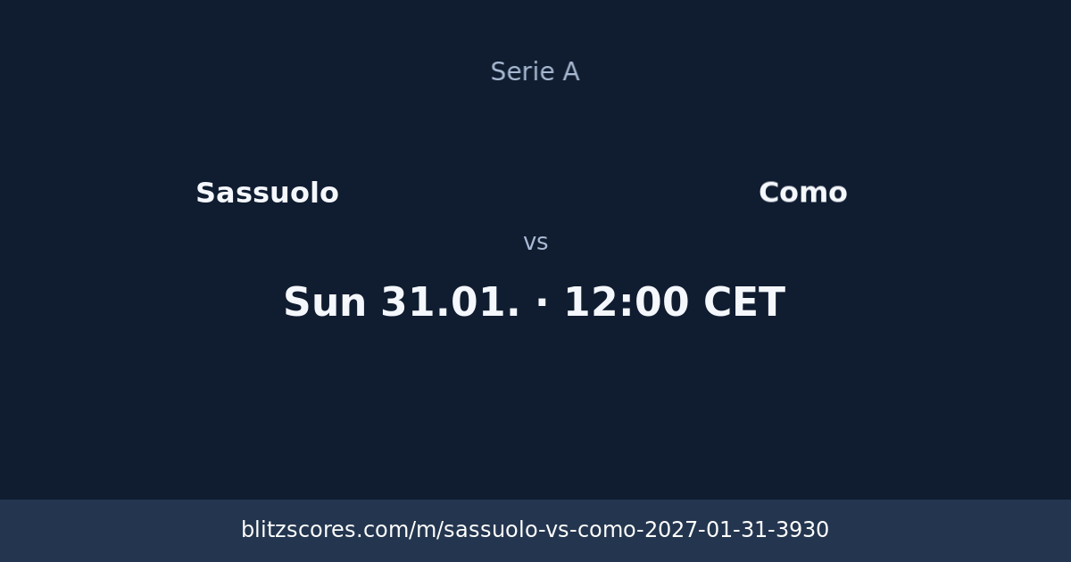 Sassuolo vs Como score card