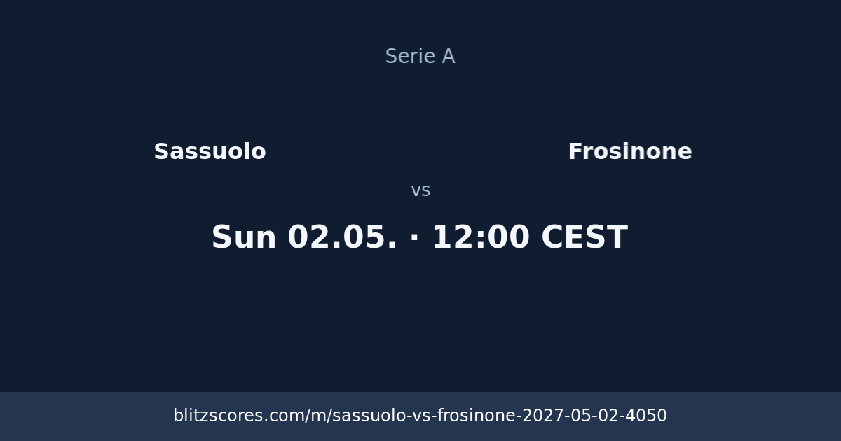 Sassuolo vs Frosinone score card