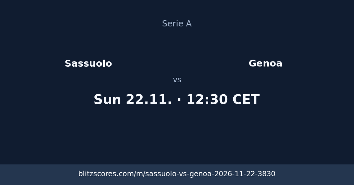 Sassuolo vs Genoa score card