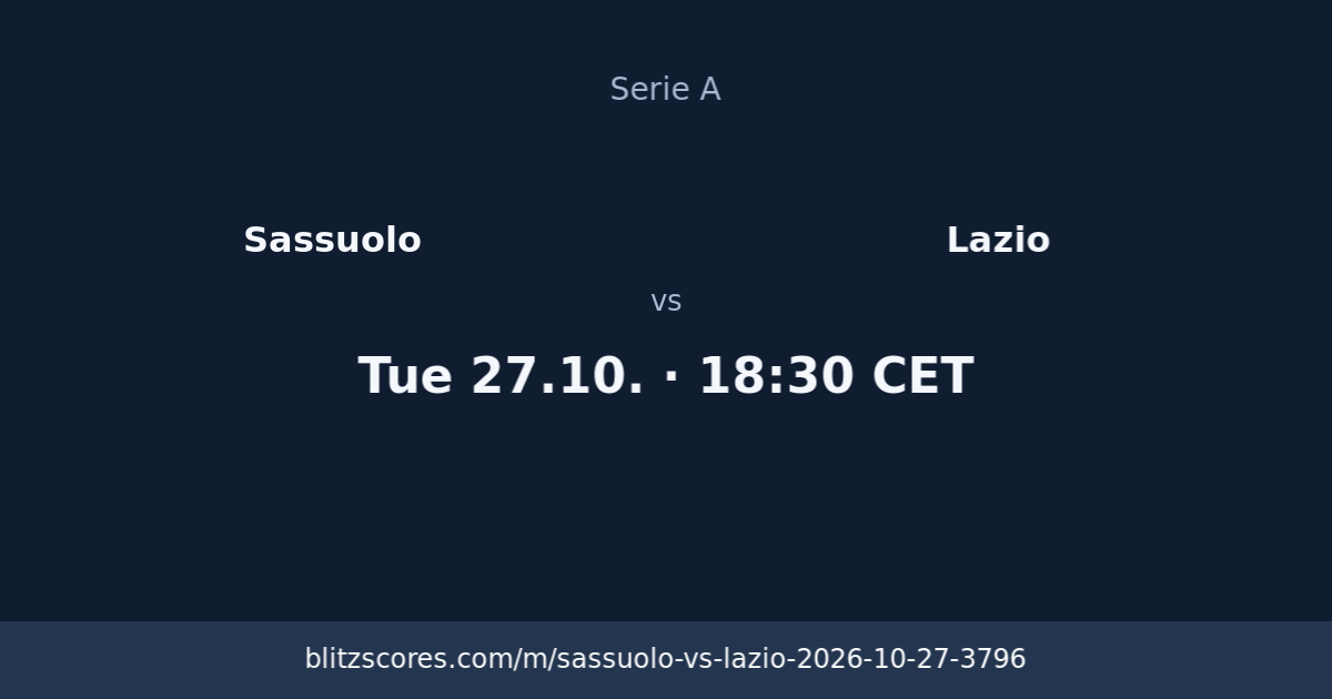 Sassuolo vs Lazio score card