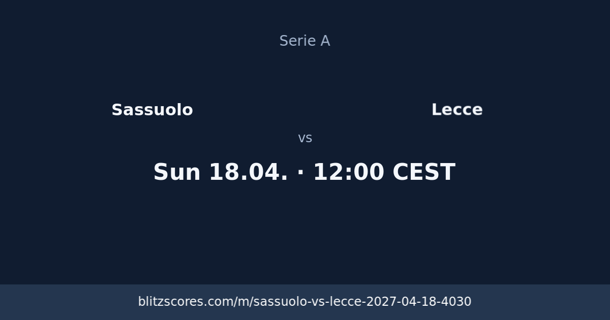 Sassuolo vs Lecce score card