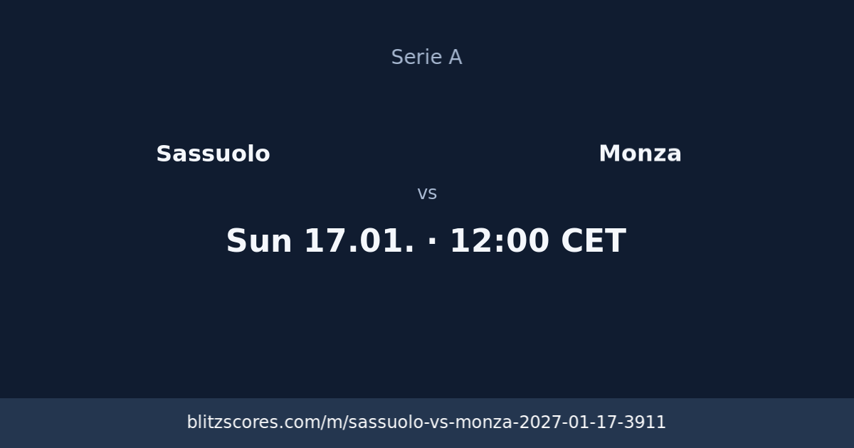 Sassuolo vs Monza score card