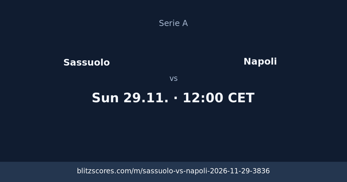Sassuolo vs Napoli score card
