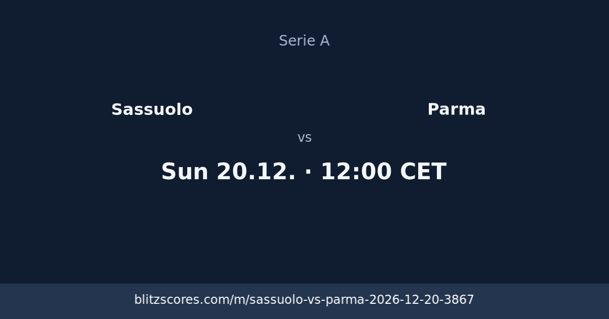 Sassuolo vs Parma score card